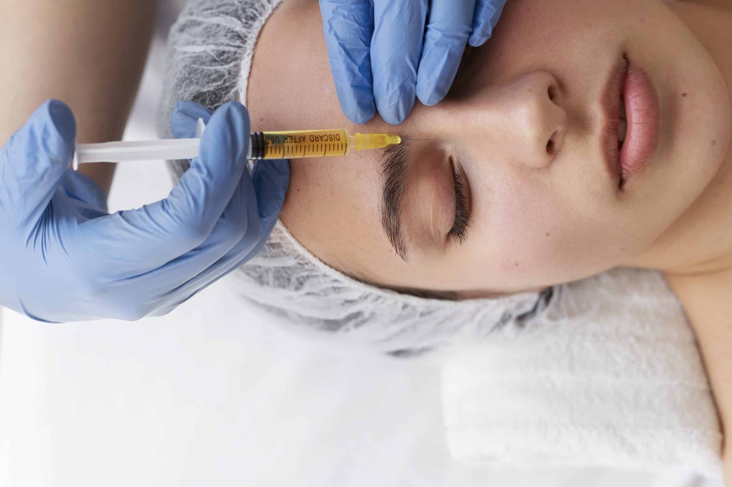 woman getting face prp treatment