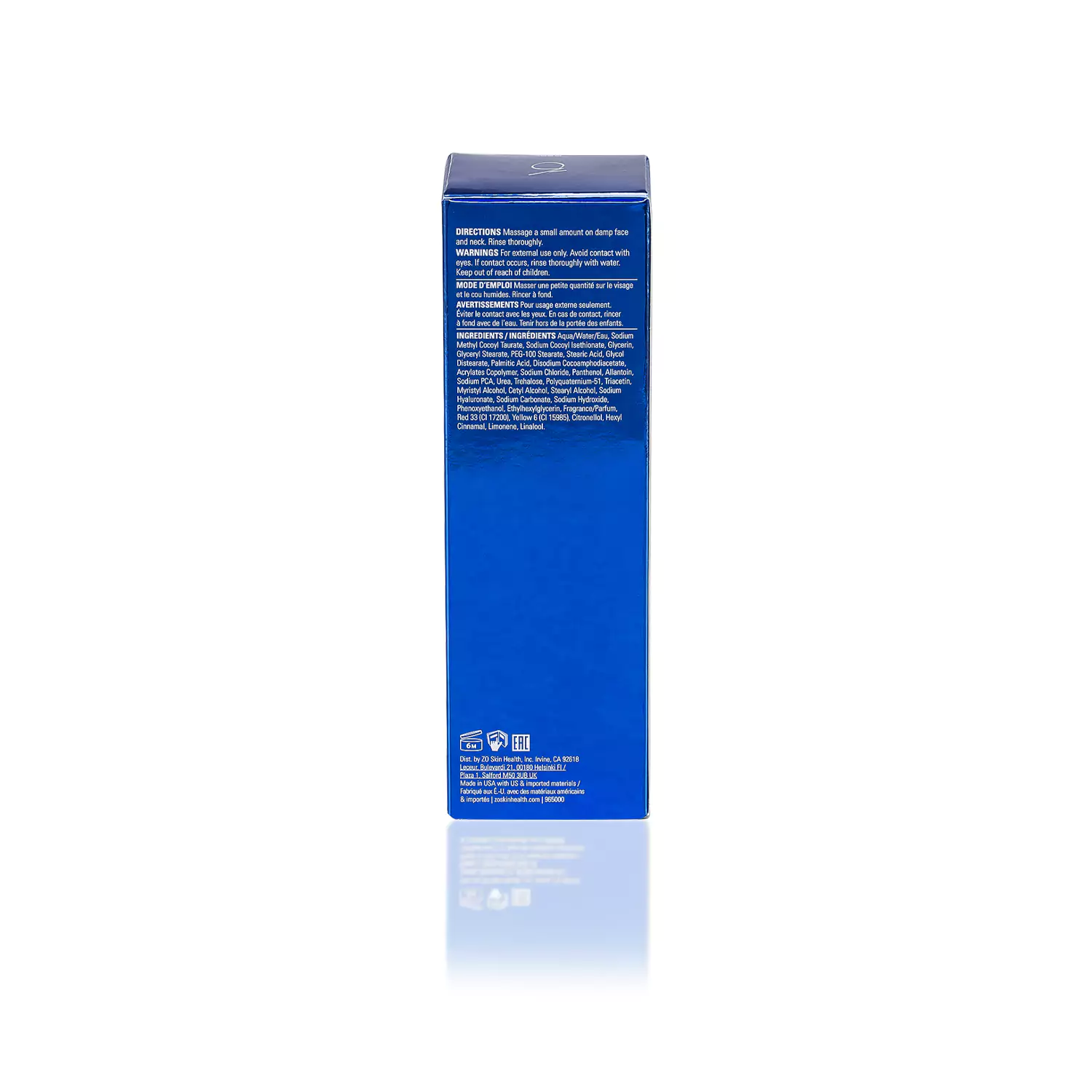 zo hydrating cleanser 200 ml back