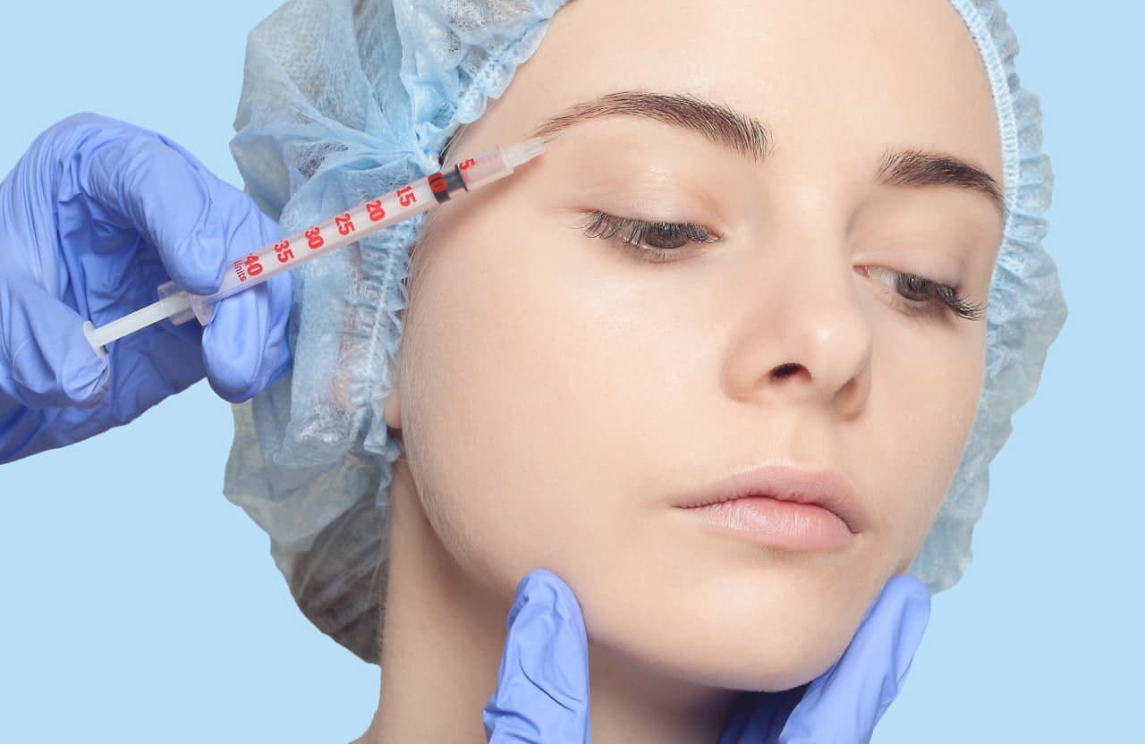 closeup of the botox upper face injection