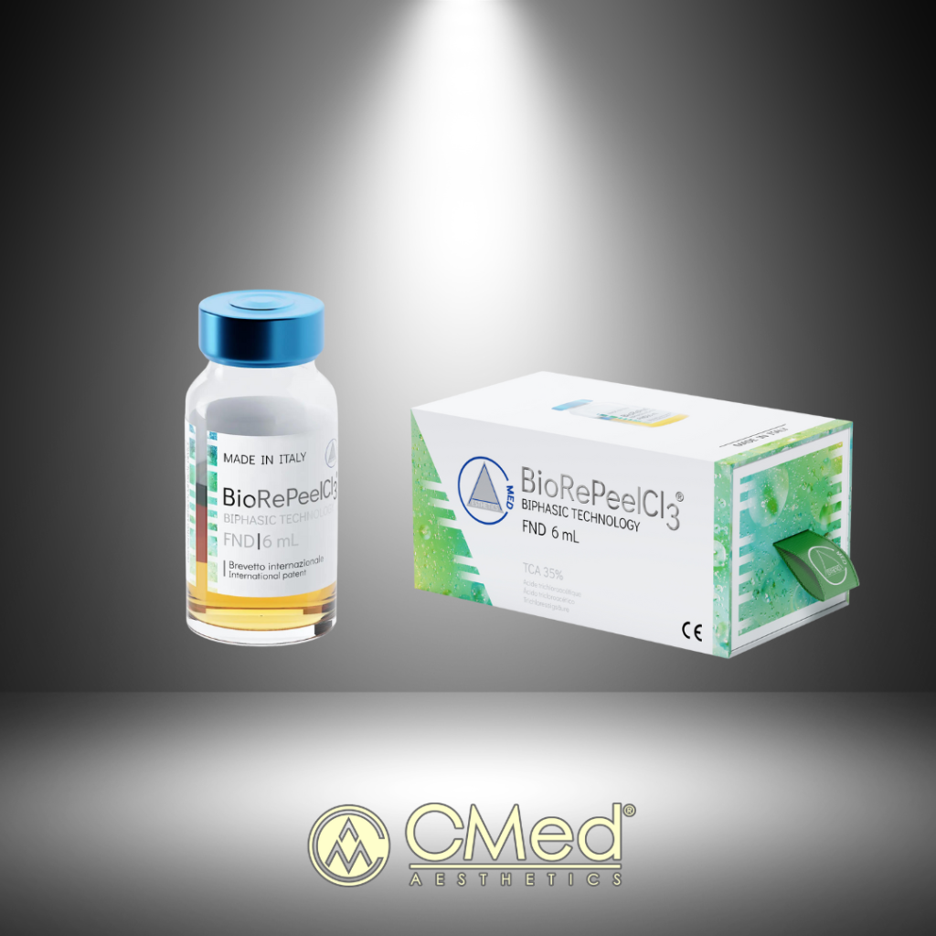 The BioRePeel FND of CMDed Aesthetics addresses concerns on the face, neck, and chest.