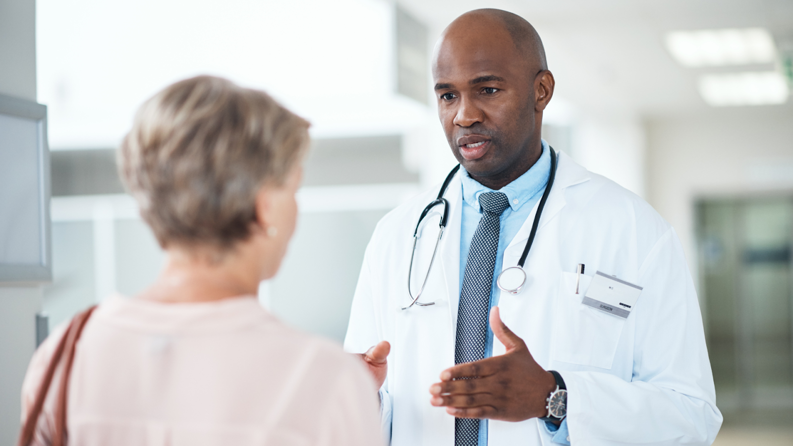 A consultation between a doctor and a patient.