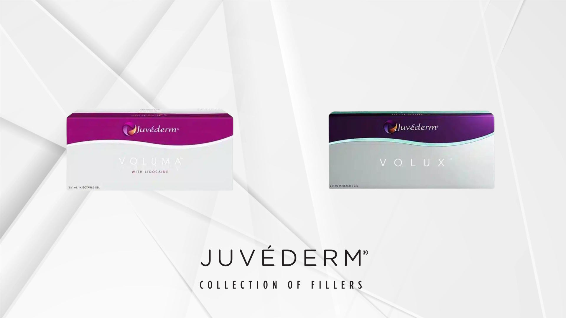 The Juvederm Contour products: Voluma XC and Volux XC.