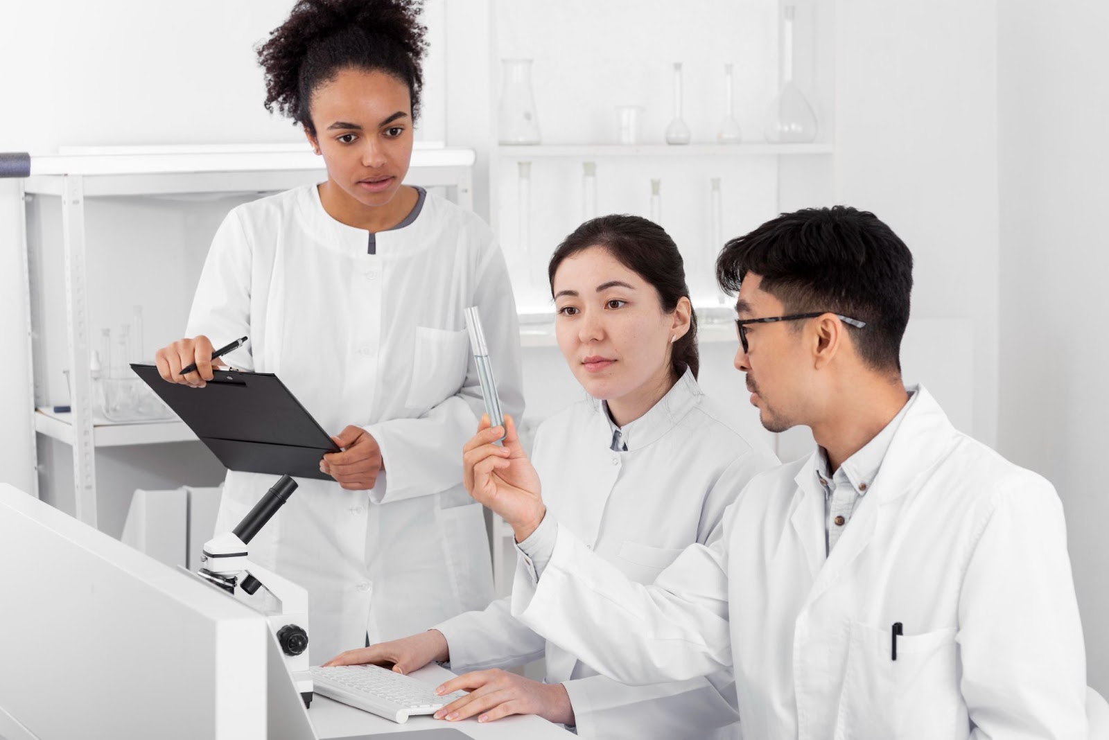 A group of scientists working in a laboratory.