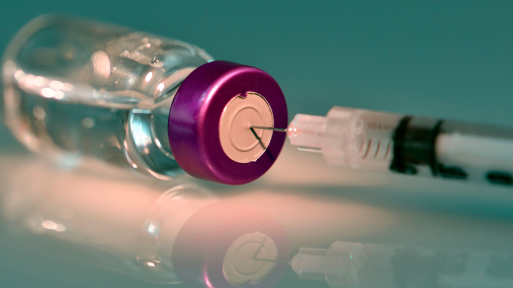 A syringe and its vial.