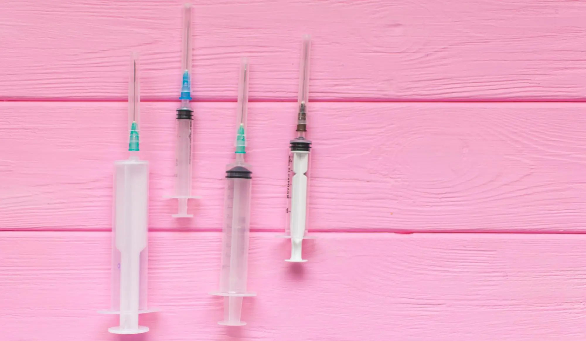 Various medical syringes.