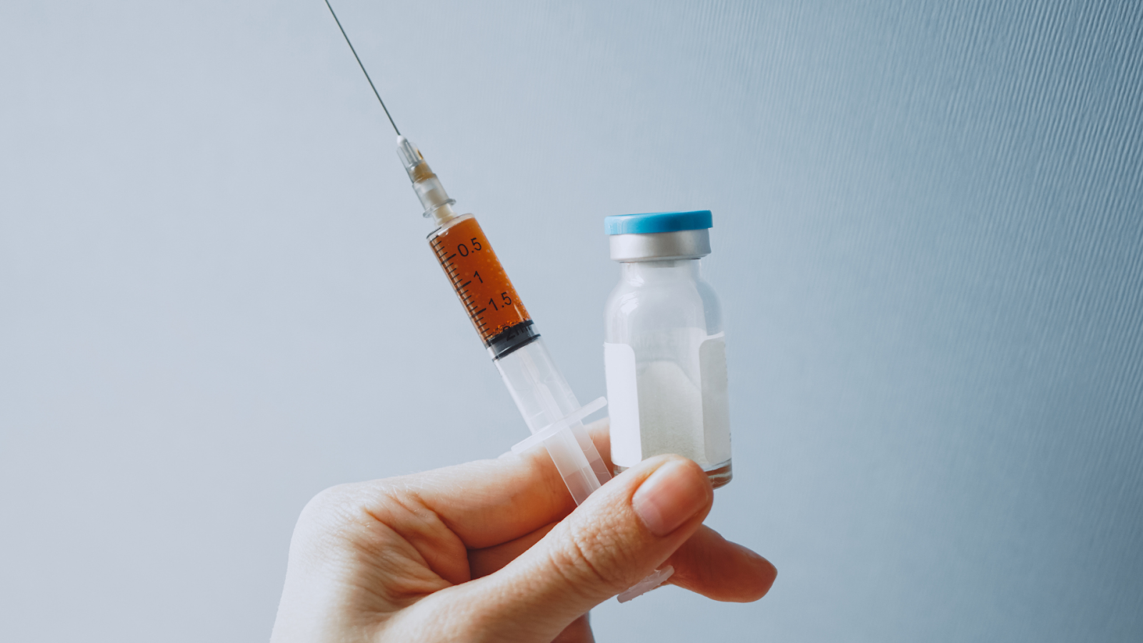 A syringe and the solution for medical injections.