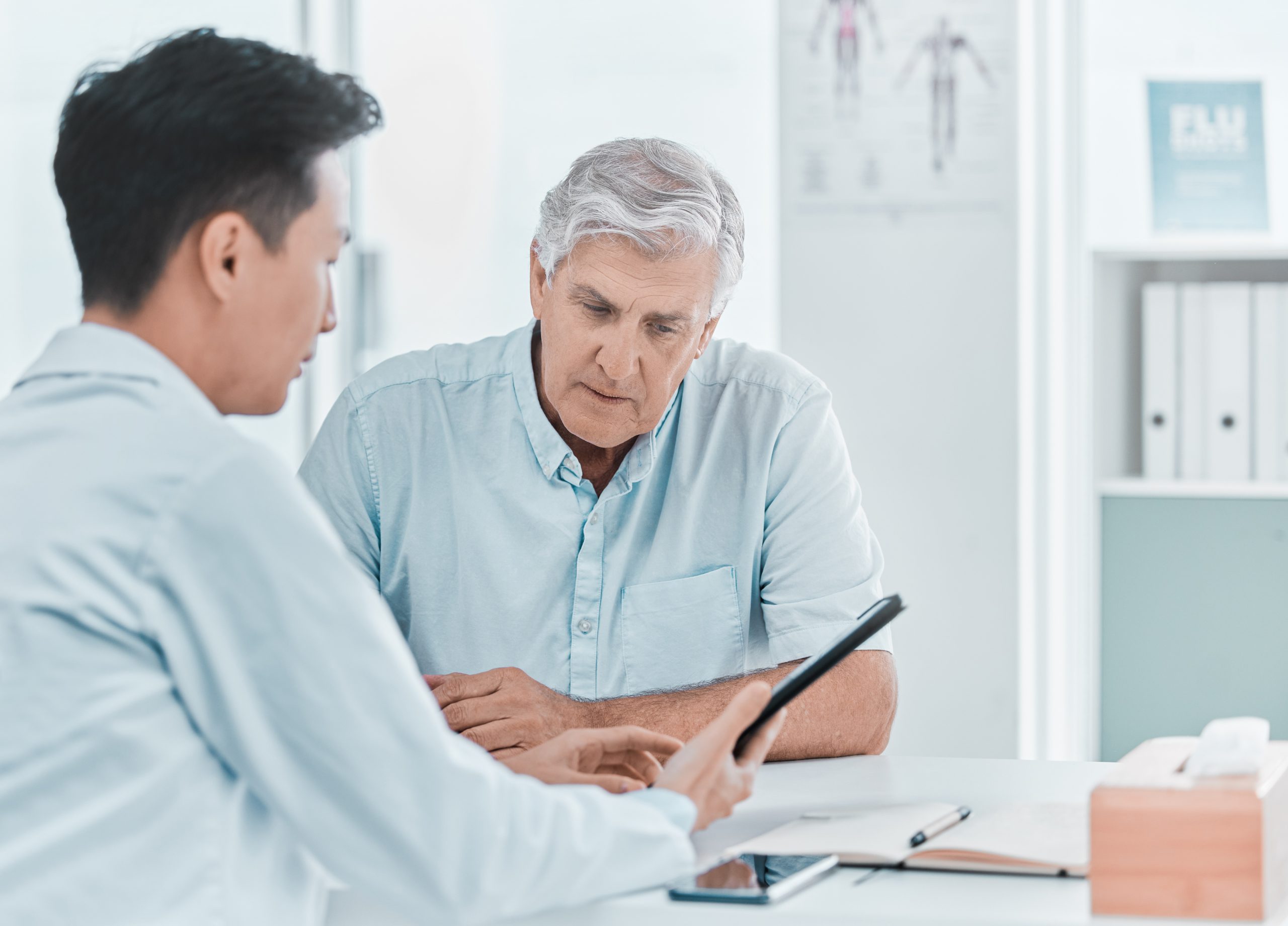 A doctor-patient consultation.