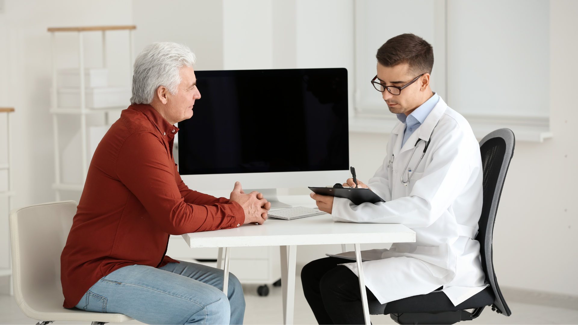 A thorough doctor and patient consultation about the treatment.