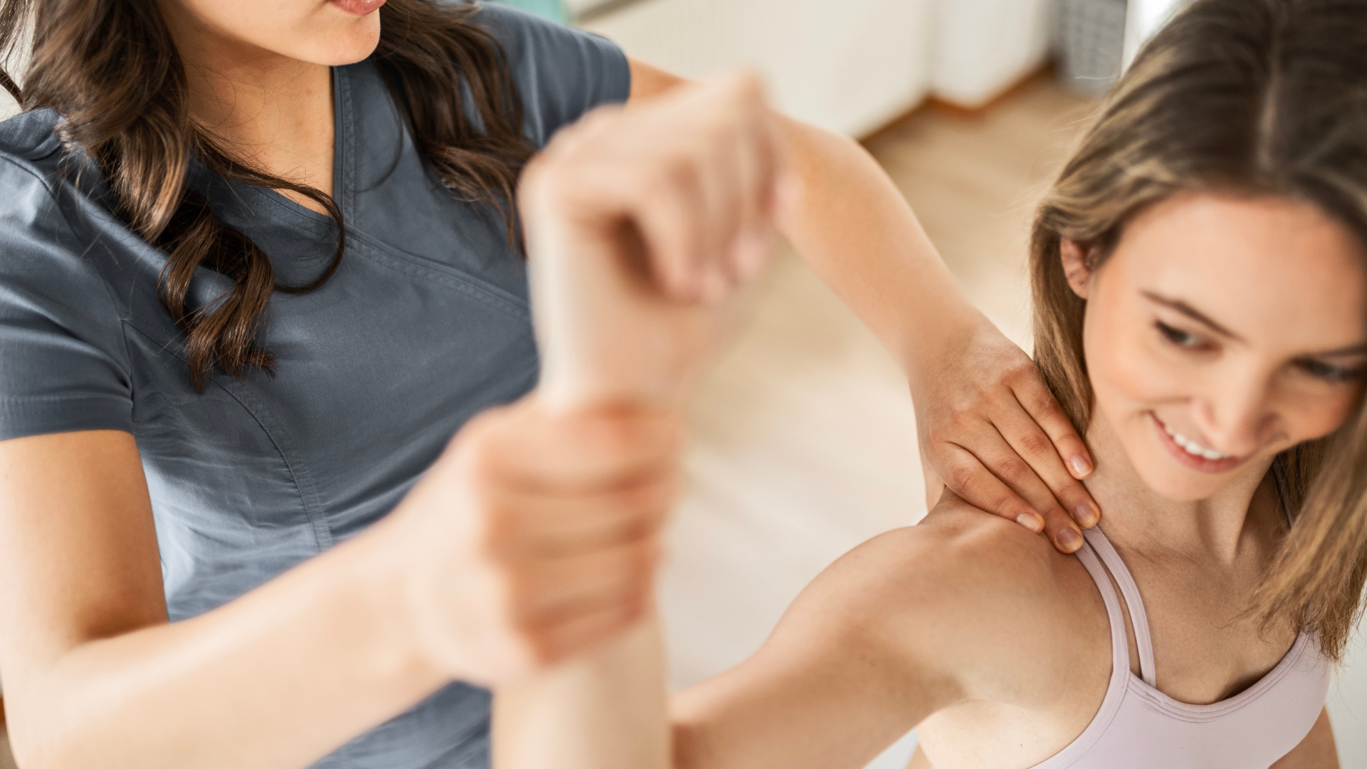 An individual undergoing a physical therapy session.