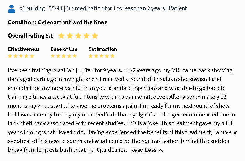 A patient review from WebMD.