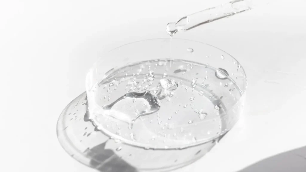 A close-up shot of a hyaluronic acid formulation.