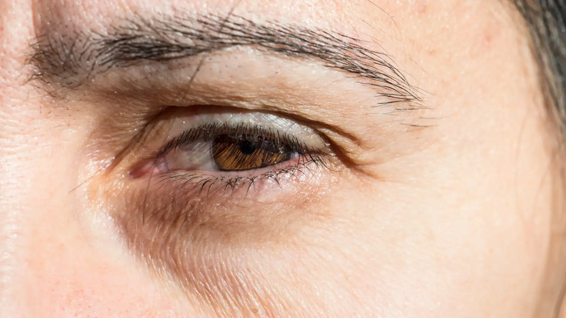 A close-up shot of an individual's eye area.