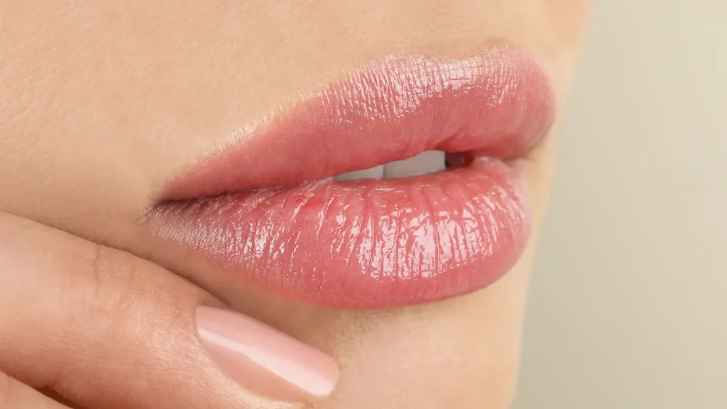 An individual with a full and well-defined lips.